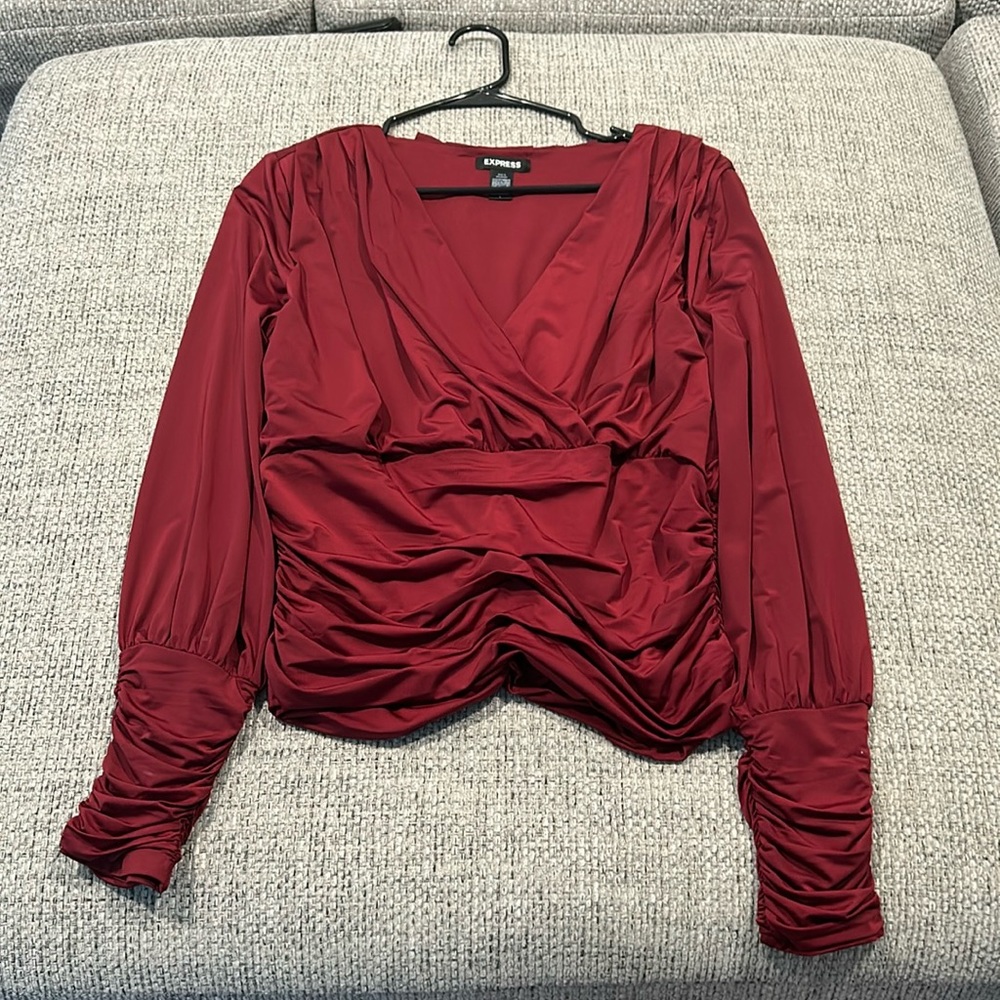 Red long sleeve blouse